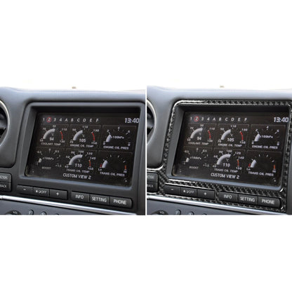 For Nissan GTR R35 2008-2016 Accessories Carbon Fiber Car Interior Navigation Display Surround Frame Cover Trim Sticker