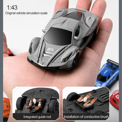 Electric Powered Slot Car Racing Kids Toy Race Track Set Includes 2 Hand Controllers Featuring 1:43 Scale