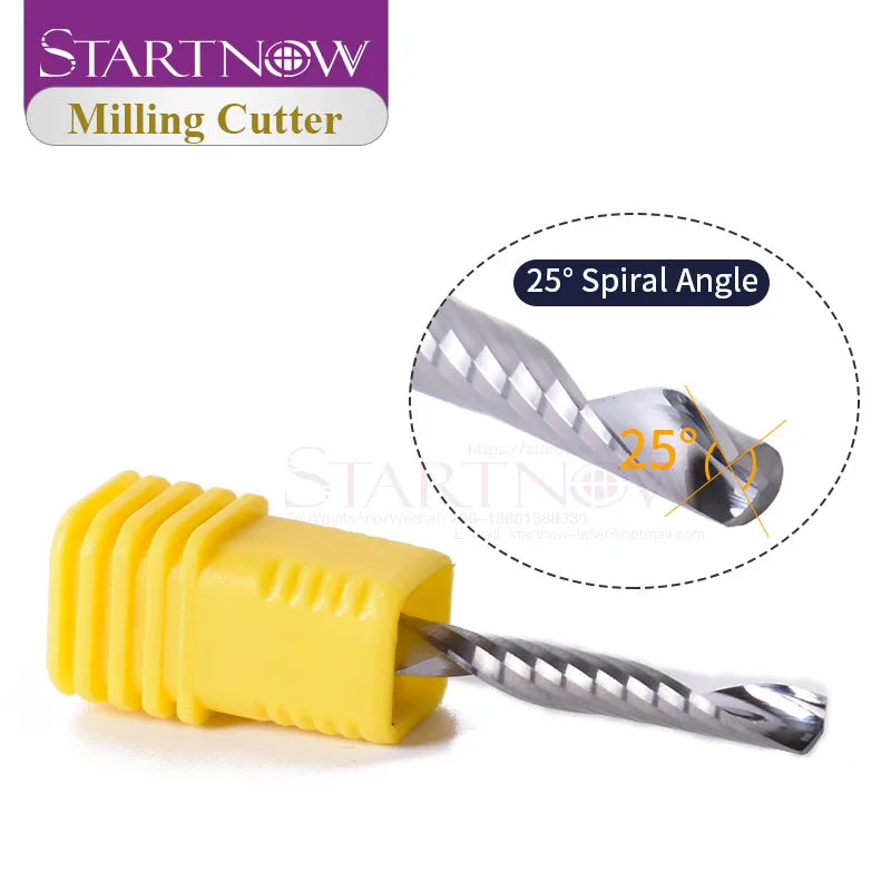 Startnow 5Pcs/Lot Acrylic Milling Cutter One Flute Spiral Bits MDF PVC Engraving CNC Router Bit Wood Cutting Tools End Mill