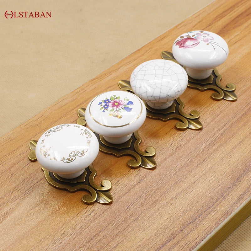 LSTABAN New Chinese Modern Simple Drawer Cupboard Wardrobe Wine Cabinet Bookcase Ceramic Single Hole Zinc Alloy Round Handle