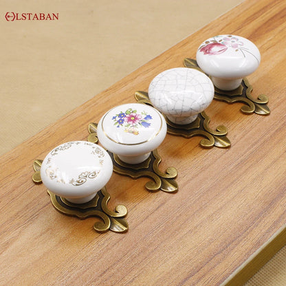 LSTABAN New Chinese Modern Simple Drawer Cupboard Wardrobe Wine Cabinet Bookcase Ceramic Single Hole Zinc Alloy Round Handle