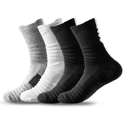 High Socks Men Basketball Sport Socks Breathable Running Cycling Soccer Hiking Black Athletic Cotton Sock Men Winter Warm Socks