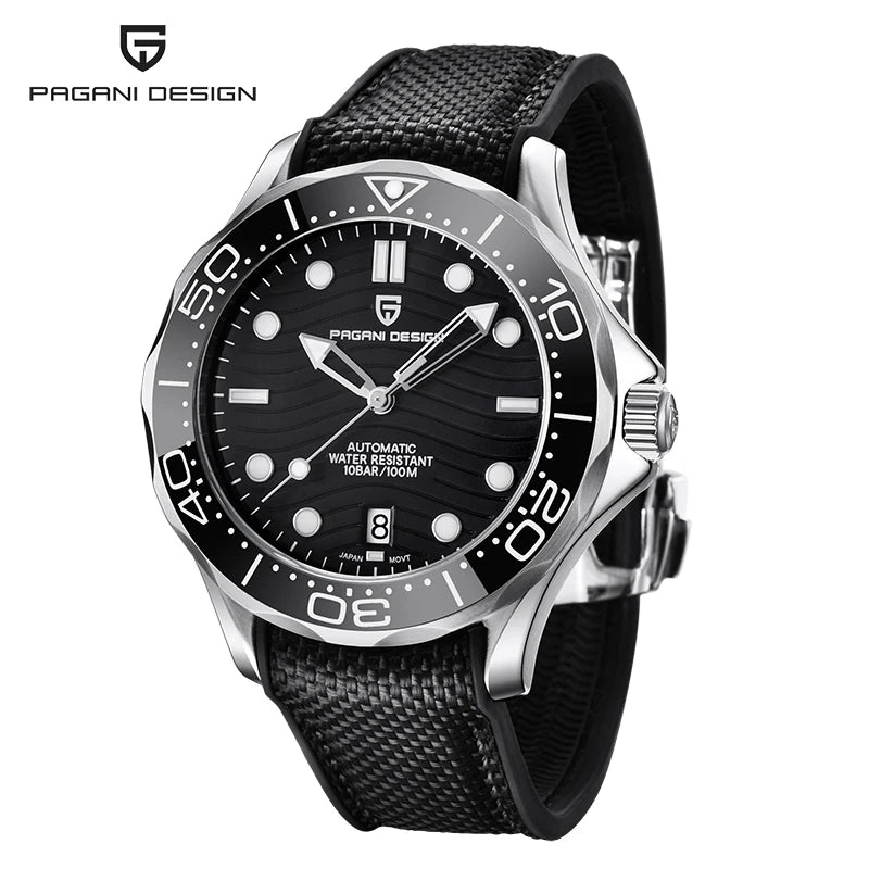2025 New PAGANI DESIGN Diving Mens Watches Gold Luxury Automatic Watch For Men Mechanical Wristwatches AR Sapphire Ceramic Bezel