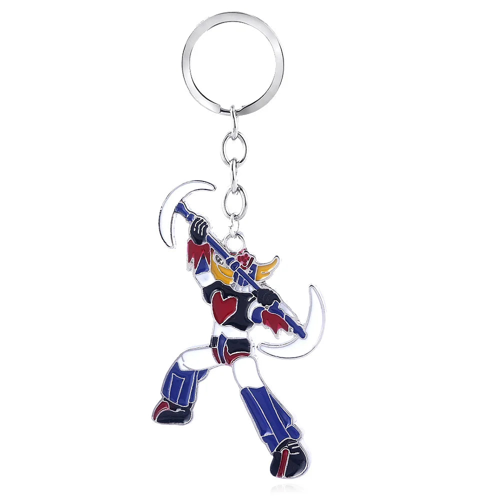 Anime Mazinger Z UFO Robot Grendizer Keychain Portrait Multicolor Mask Metal Keyring Men Boy Fans Accessories Gift Jewelry