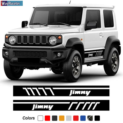 2 Pcs Racing Sport Car Door Side Stripes Skirt Stickers For Suzuki Jimny JB43 JB74 JB64 Off Road Accessories