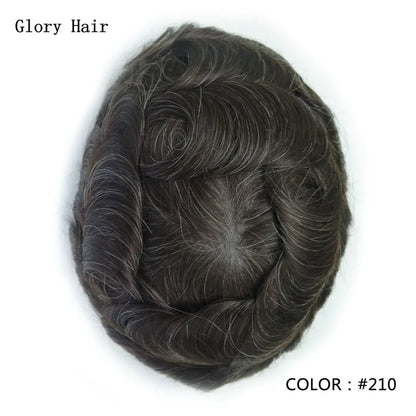 0.12-0.14mm Injected Male Hair Prosthesis Injection Thin Skin Toupee Man Wigs Human Hair Men's Capillary Prothesis For Hair Loss