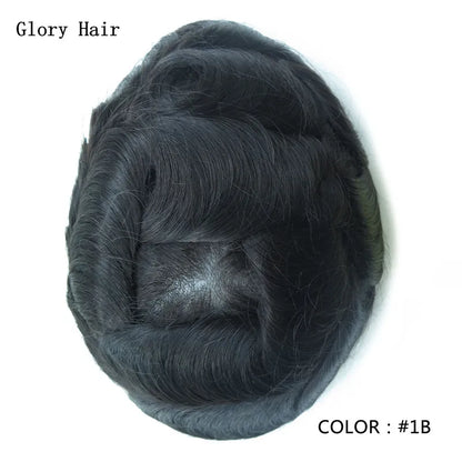 0.12-0.14mm Injected Male Hair Prosthesis Injection Thin Skin Toupee Man Wigs Human Hair Men's Capillary Prothesis For Hair Loss