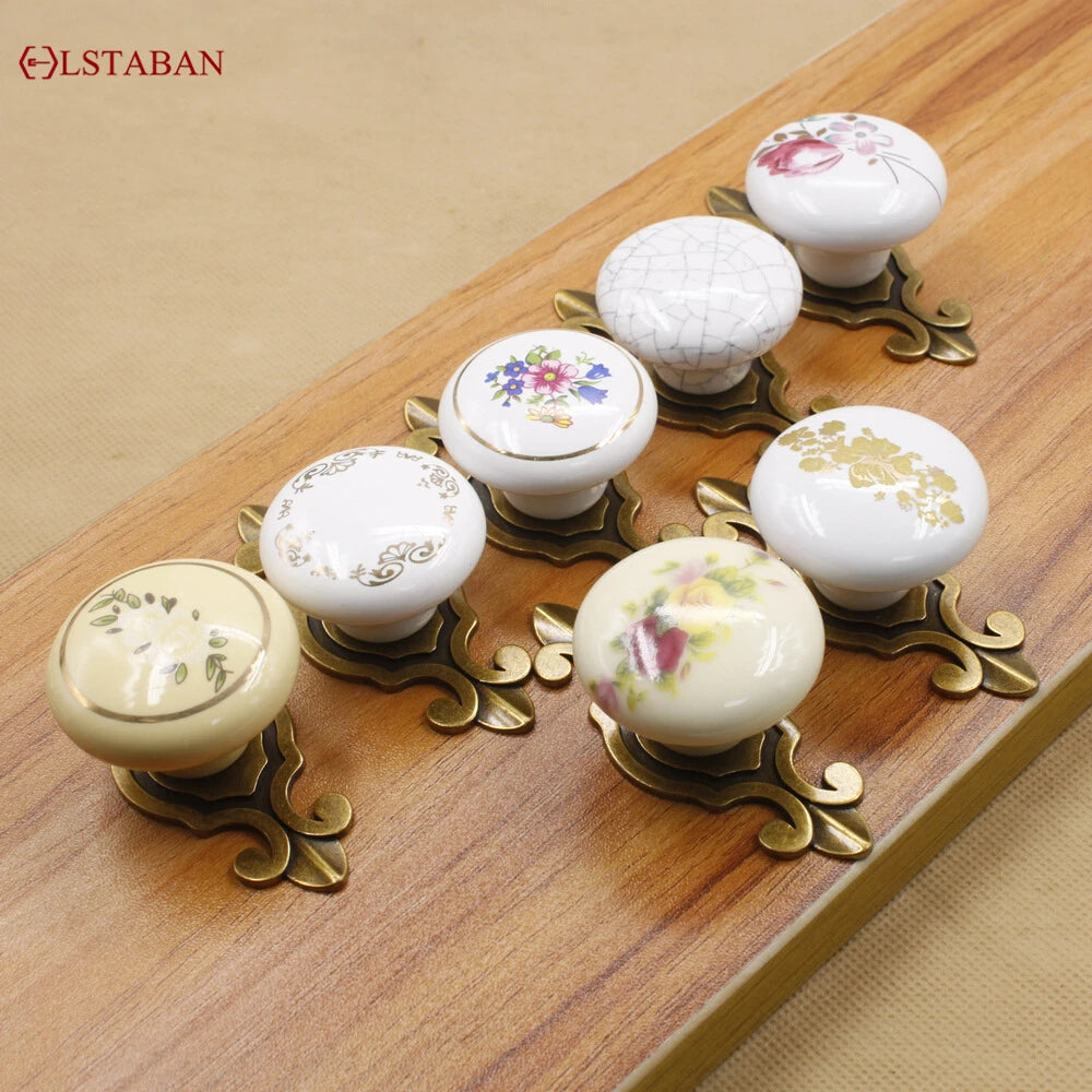 LSTABAN New Chinese Modern Simple Drawer Cupboard Wardrobe Wine Cabinet Bookcase Ceramic Single Hole Zinc Alloy Round Handle