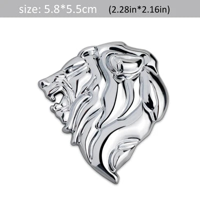 DSYCAR 1Pcs Badge Logo Car Sticker Reflective Decal Auto Decoration Badge Motorcycle Lion Head Emblem 3D Metal Windshield New