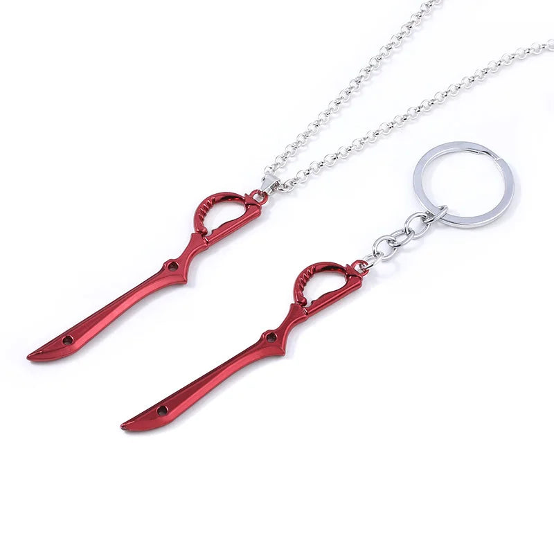 Anime KILL la KILL Key Chains Matoi Ryuko Mini Metal Red Scissor Blade Weapon Pendants Keyring Men Car Accessories