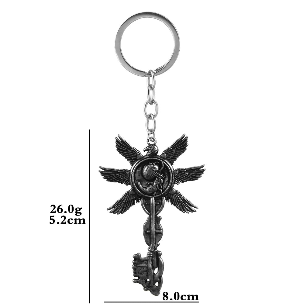 Residents Evils 8 Village Key Chains Vintage Six-Winged Unborn Key Pendant Keychain for Women Men Keyring Jewelry