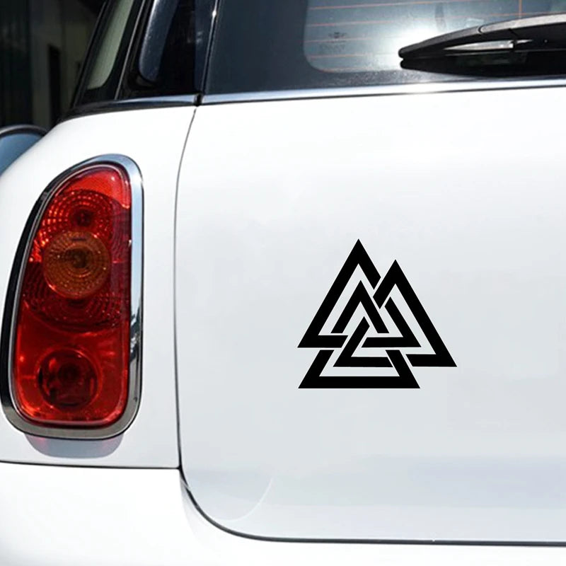 Valknut Vinyl CAR DECAL Pagan Odin Asatru Norse Viking Sticker Car Window Decor Laptop Decals for Apple MacBook Decoration