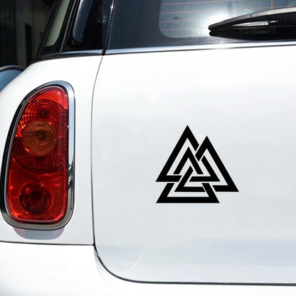 Valknut Vinyl CAR DECAL Pagan Odin Asatru Norse Viking Sticker Car Window Decor Laptop Decals for Apple MacBook Decoration