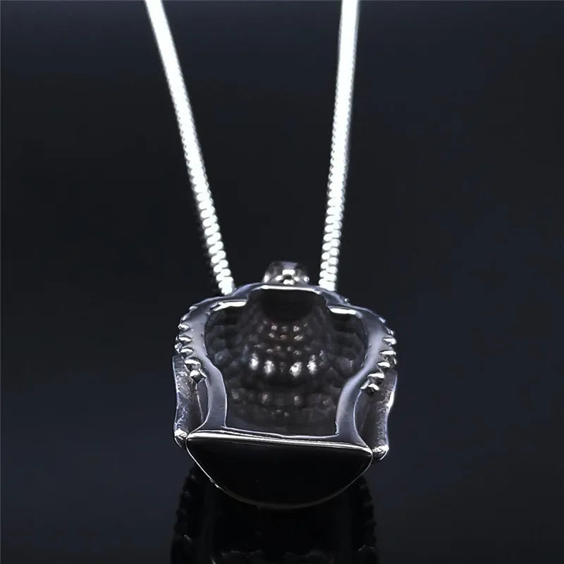 Bohemia Yoga Buddha Head Stainless Steel Necklace Women Silver Color Statement Necklaces Jewelry Collares Para Mujer NZZ64S04