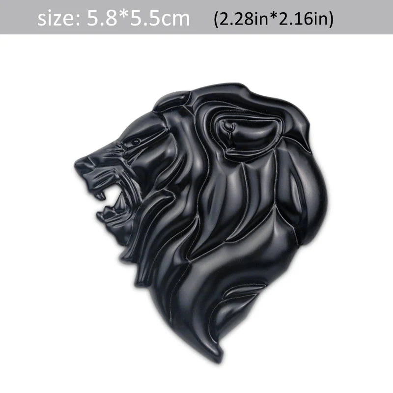 DSYCAR 1Pcs Badge Logo Car Sticker Reflective Decal Auto Decoration Badge Motorcycle Lion Head Emblem 3D Metal Windshield New