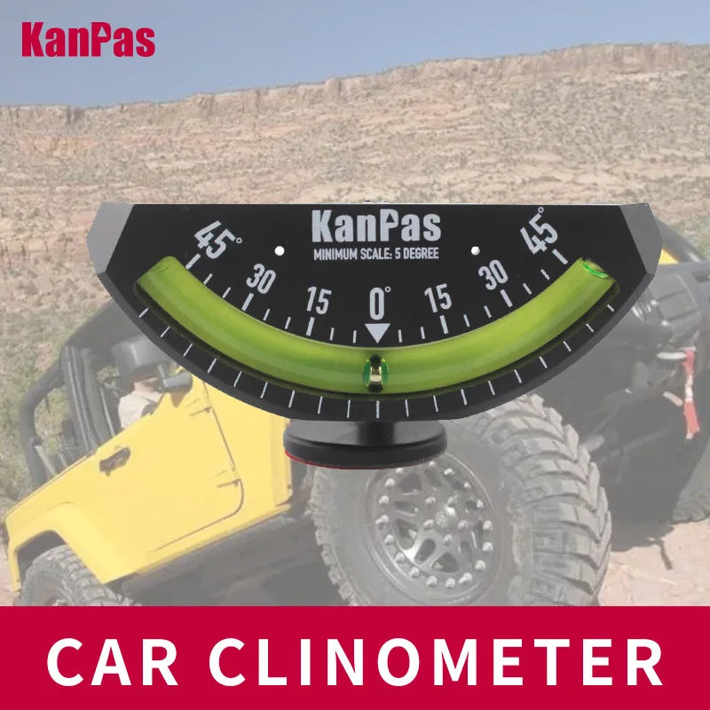 KANPAS RV Inclinometer, 0-45°Tilt Angle Gauge, Liquid Filled Metal Ball Indicator, No Battery Level For Car and Marine CLI-45
