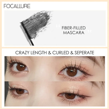 FOCALLURE Makeup Mascara Super Micro Brush Volume Eyelashes Lightweight Fiber Filled Lashes Extension Beauty Mascara Makeup