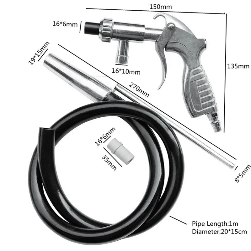 Industrial Spray Gun Kit  Air Sandblaster Sets Sand Blaster Grit Blast Gun Nozzles With Connector WithTube Derusting Tool Kit