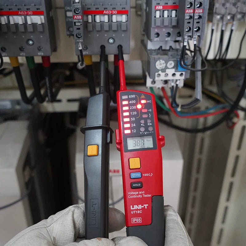 UNI-T Digital Voltmeter Tester UT18B UT18D AC DC Voltage Continunity  690V LCD Display 3 Phase Sequence RCD Electrical Tester
