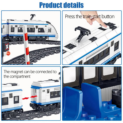 941pcs City Electric Harmony Rail Remote Control Building Blocks Train Track RC Car Brick Toy for Boy