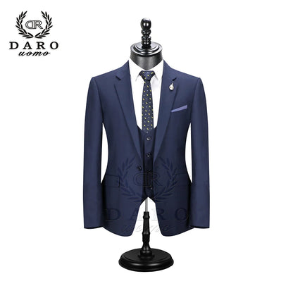 2026 DR DARO UOMO Men Suits Slim Fit for Business Work and Wedding Wear 3Pcs Set DRV6158