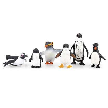 Simulation Penguin Models Figurines,Antarctic Set with Different Varieties of Penguin Cub Ocean Animal Model Cake Toppers Gift