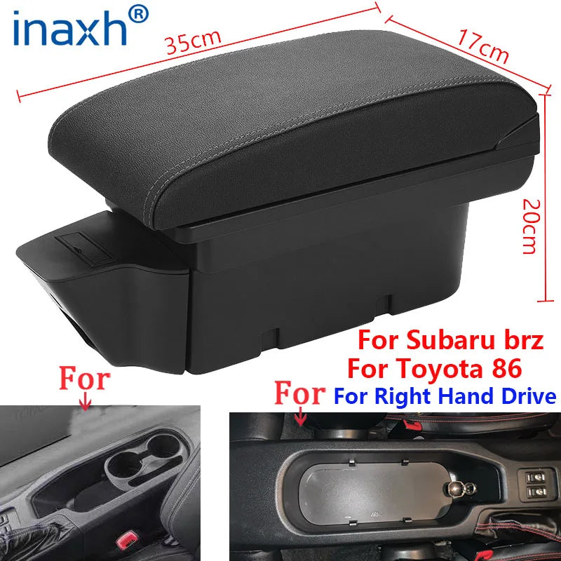 For Toyota 86 Armrest for Subaru Brz Car Armrest Box Right Hand Drive for Scion Fr-S Frs Gt86 2012-2020 Storage Box Auto Parts