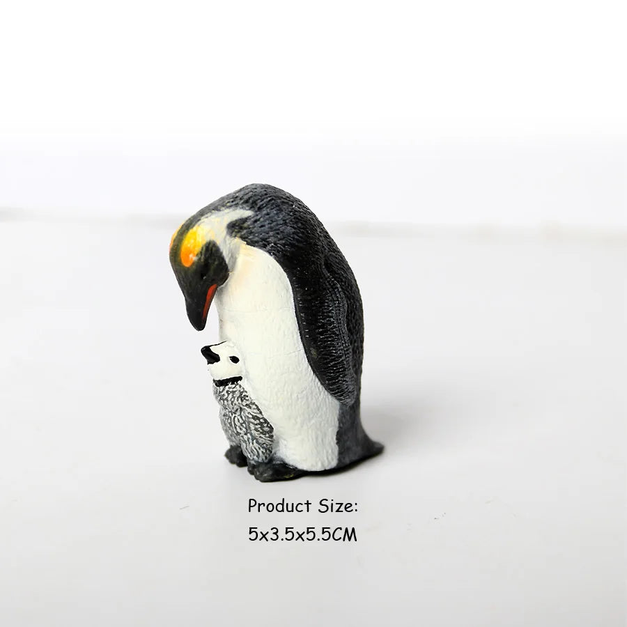 Simulation Penguin Models Figurines,Antarctic Set with Different Varieties of Penguin Cub Ocean Animal Model Cake Toppers Gift