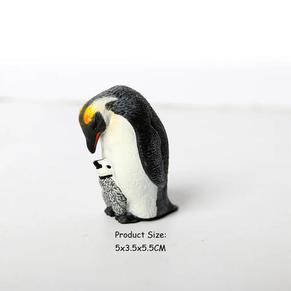 Simulation Penguin Models Figurines,Antarctic Set with Different Varieties of Penguin Cub Ocean Animal Model Cake Toppers Gift