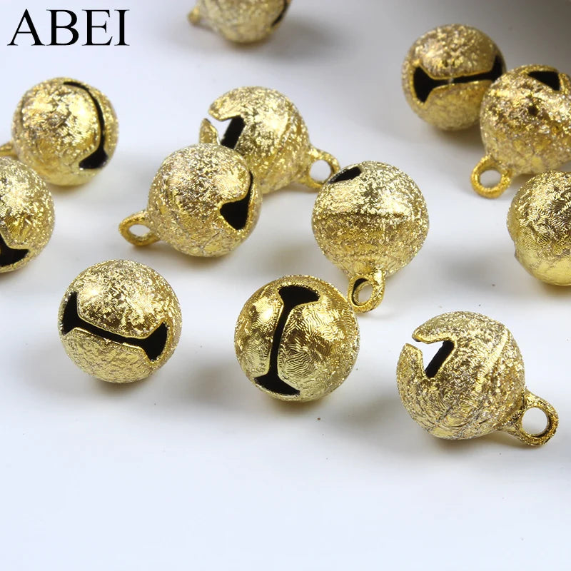 10mm Copper Bells DIY Crafts Accessories Christmas Gingle bell Wedding party Decoration Matte Gold Bell