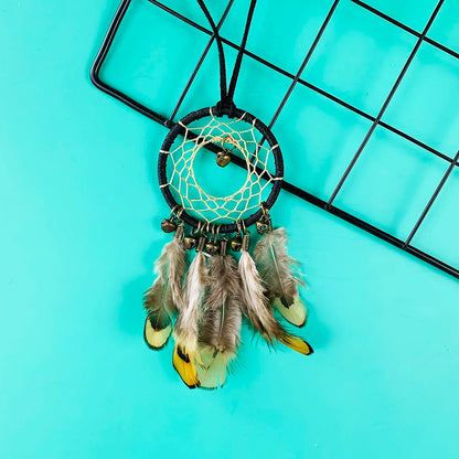 Indian Style Bell Feather Dream Catcher Wall Car Hanging Decoration Wind Chimes Girls Kids Aesthetic Room Decor Accessories Gift