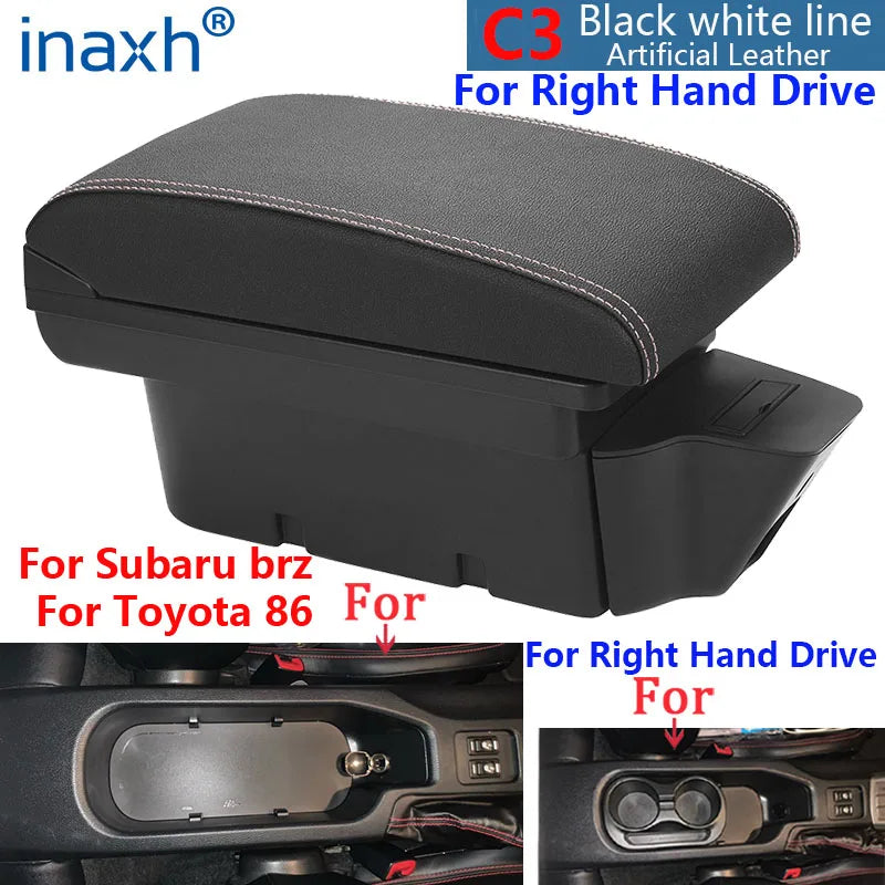 For Toyota 86 Armrest for Subaru Brz Car Armrest Box Right Hand Drive for Scion Fr-S Frs Gt86 2012-2020 Storage Box Auto Parts