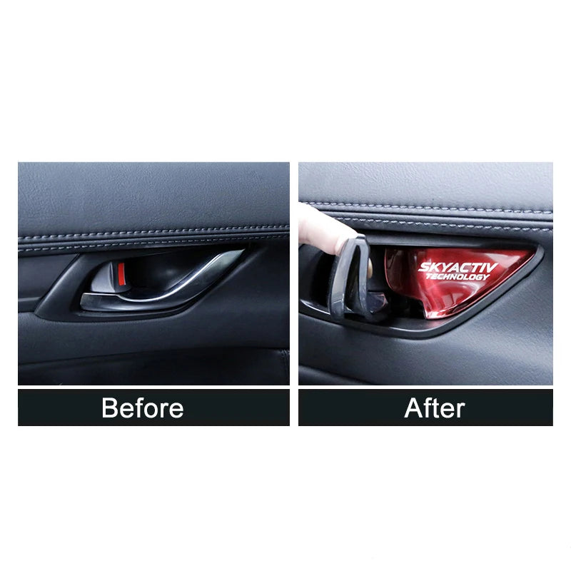 Car Interior Door Handle Bowl Trim Cover Stickers For Mazda 3 6 BL BM GJ CX3 CX-5 CX5 KE KF CX7 CX9 MX5 Axela ATENZA Accessories