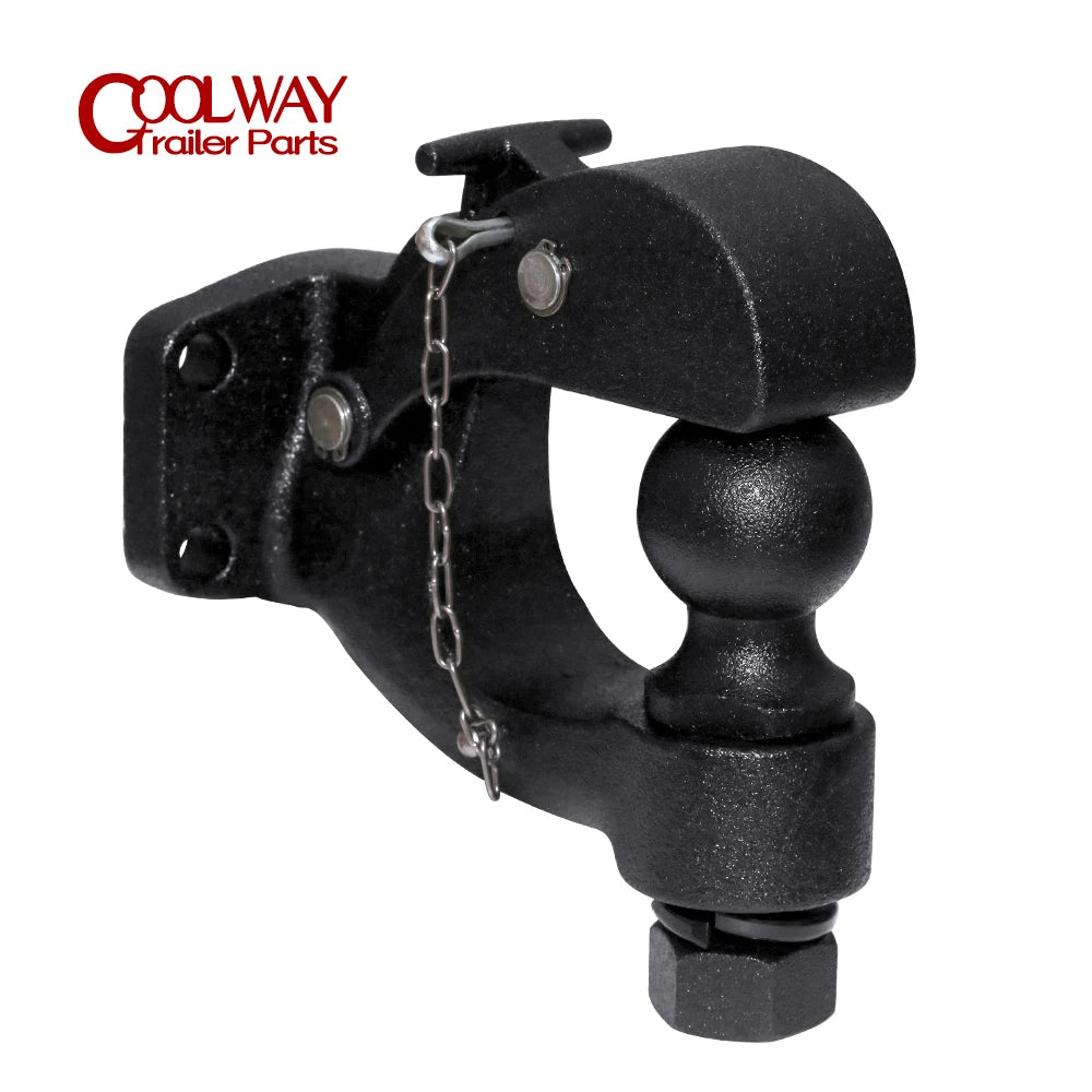 Matte Black Pintle Hook Hitch 2"  50mm Ball Towing Heavy Duty 5 TON Car Towbar RV Parts Camper Caravan Motorhome Accessories