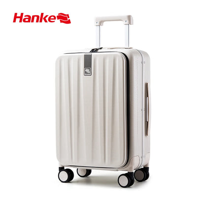 Hanke Innovative Design 20" Carry On Suitcase 24" Travel Luggage Aesthetic Narrow Aluminum Frame PC Hardside Spinner Wheel H9860