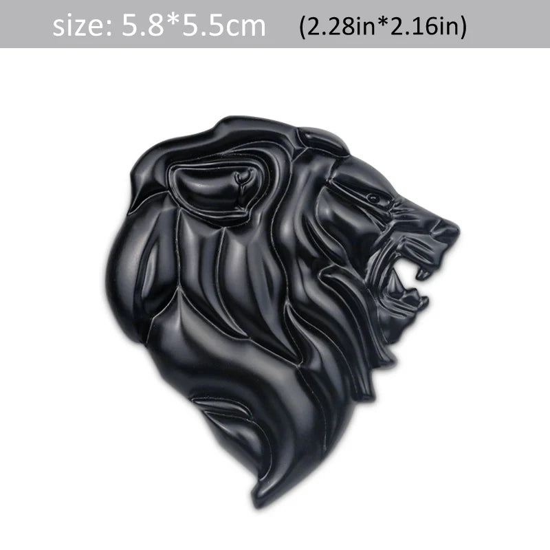 DSYCAR 1Pcs Badge Logo Car Sticker Reflective Decal Auto Decoration Badge Motorcycle Lion Head Emblem 3D Metal Windshield New