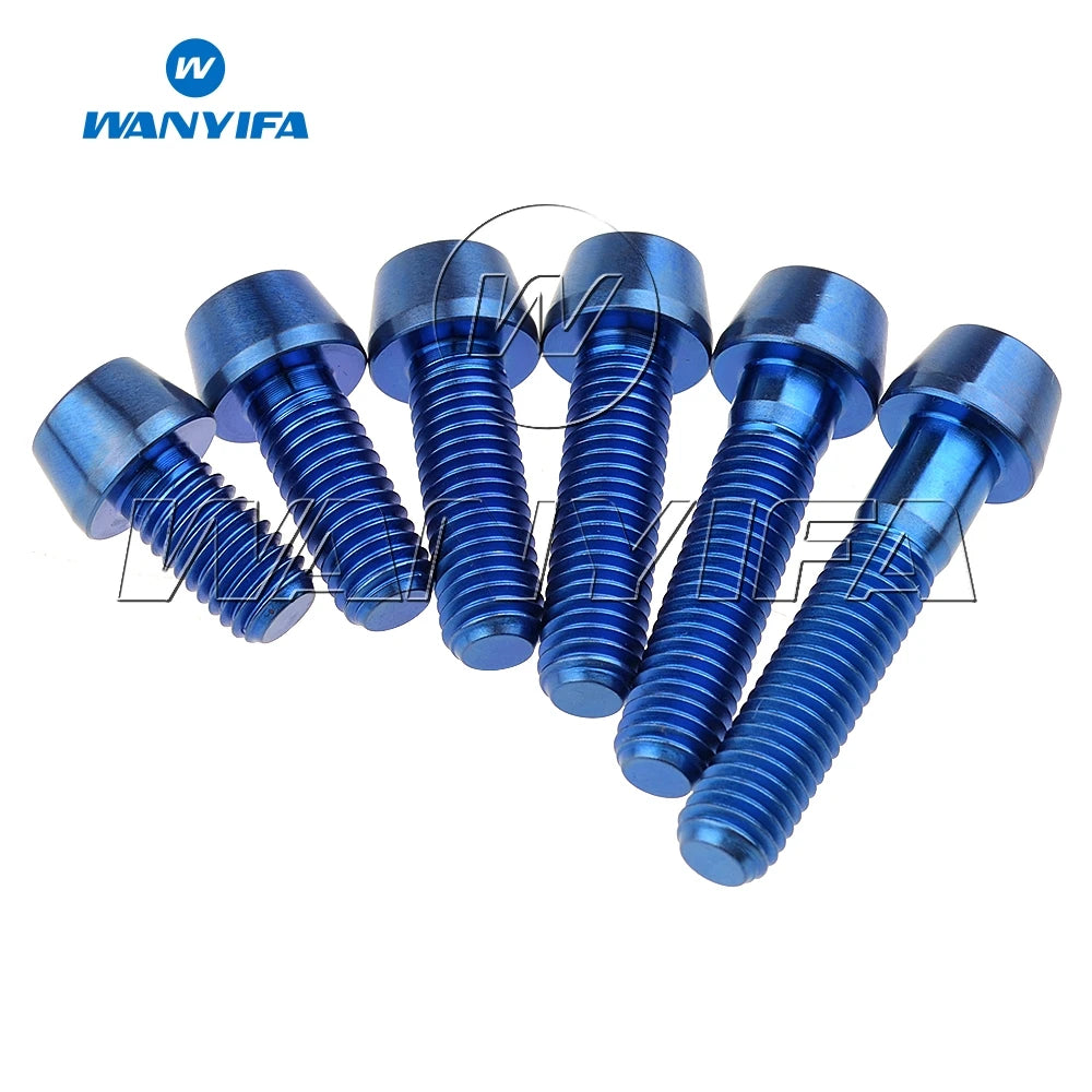 Wanyifa Titanium Bolts M8x 15 20 25 30 35 40 45 50 60 70mm Allen Key Taper Head Screw for Bicycle Motorcycle Car Ti Fastener