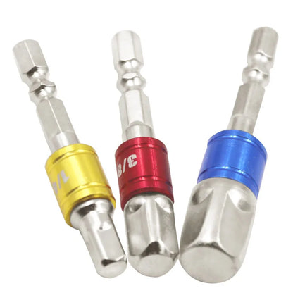 Chrome Vanadium Steel Socket Adapter Hex Shank to 1/4" 3/8" 1/2" Extension Drill Bits Driver Electrical Drilling Heads