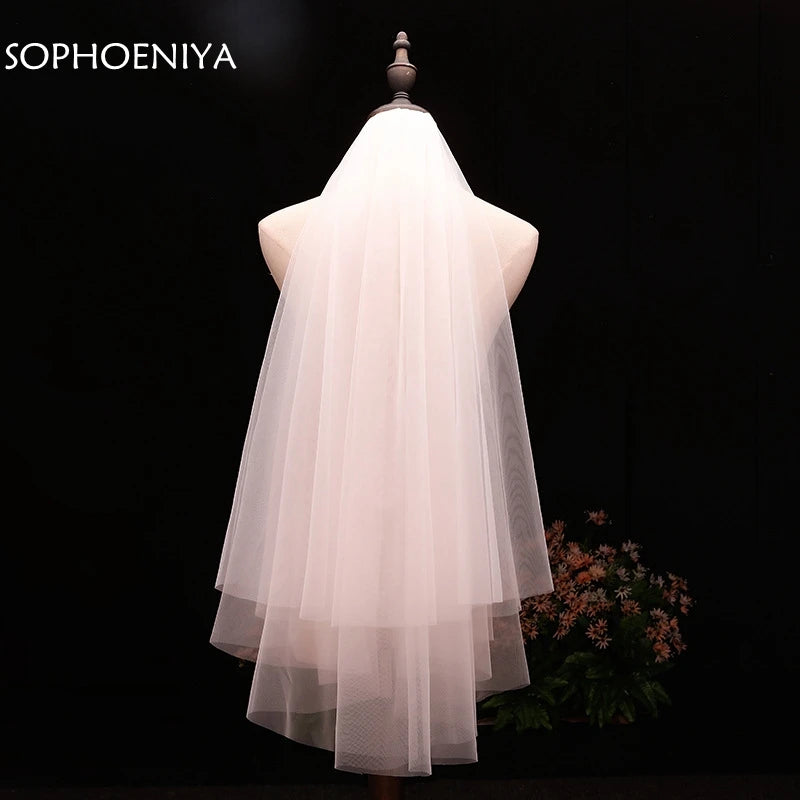 Wholesale voile Short Veil Cheap wedding accessories Welon veu de noiva Bridal Veil sluier bridal accessories brautschleier