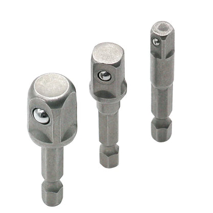 Chrome Vanadium Steel Socket Adapter Hex Shank to 1/4" 3/8" 1/2" Extension Drill Bits Driver Electrical Drilling Heads