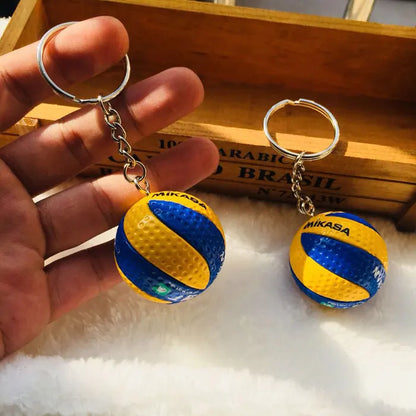 PVC Volleyball Keychain Ball Toy Sport Key Chain Gift Car Ball Key Holder Ring For Players Men Women Keyring Birthday Gift
