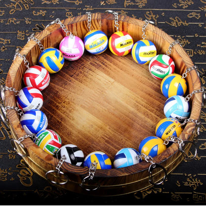 PVC Volleyball Keychain Ball Toy Sport Key Chain Gift Car Ball Key Holder Ring For Players Men Women Keyring Birthday Gift