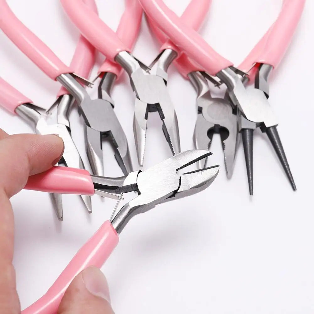 Pink End Cutting Wire Pliers Equipment Multifunctional Hand Tools Jewelry Pliers Fit Beadwork Repair Beading DIY Handmade Making
