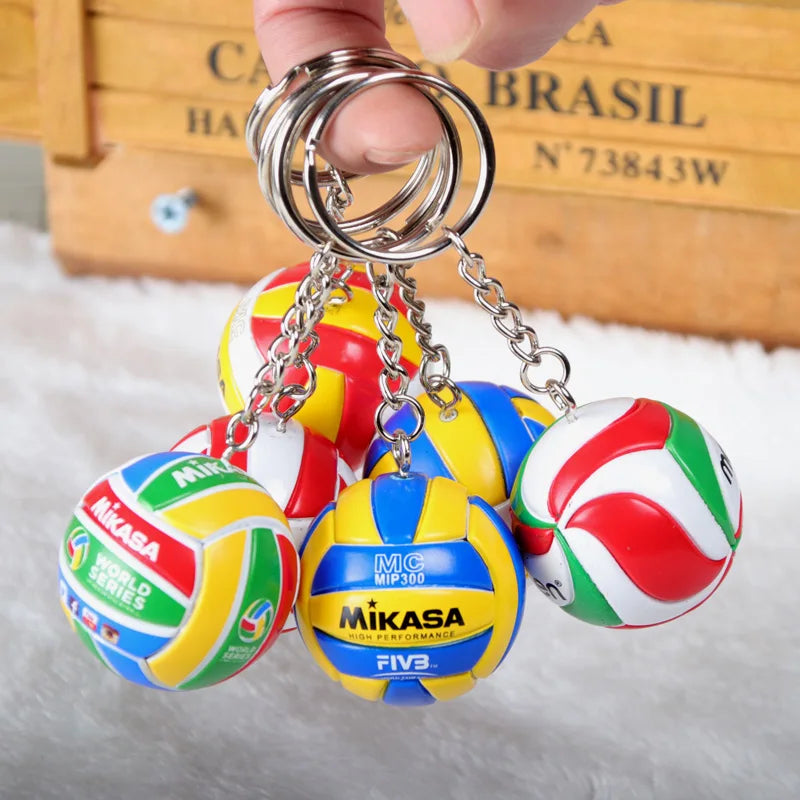 PVC Volleyball Keychain Ball Toy Sport Key Chain Gift Car Ball Key Holder Ring For Players Men Women Keyring Birthday Gift