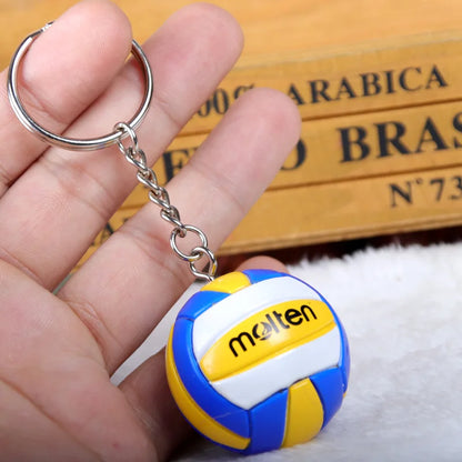 PVC Volleyball Keychain Ball Toy Sport Key Chain Gift Car Ball Key Holder Ring For Players Men Women Keyring Birthday Gift