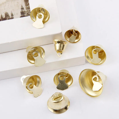 12/14/16/21/26mm Gold Iron Vacuum Christmas Open Jingle Bells Pendant Handmade Party DIY Crafts Accessories