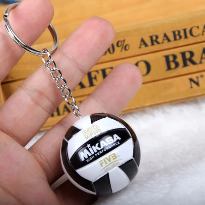 PVC Volleyball Keychain Ball Toy Sport Key Chain Gift Car Ball Key Holder Ring For Players Men Women Keyring Birthday Gift