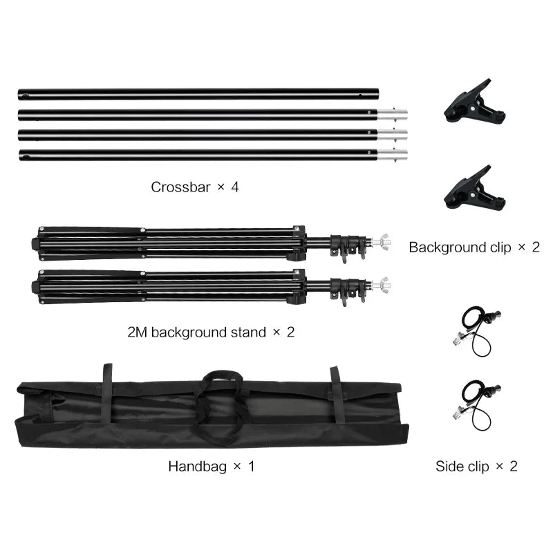 2.6x3M/8.5x10ft Photo Video Studio Backdrop Background Stand, Adjustable Telescopic Background Support System with Carry Bag