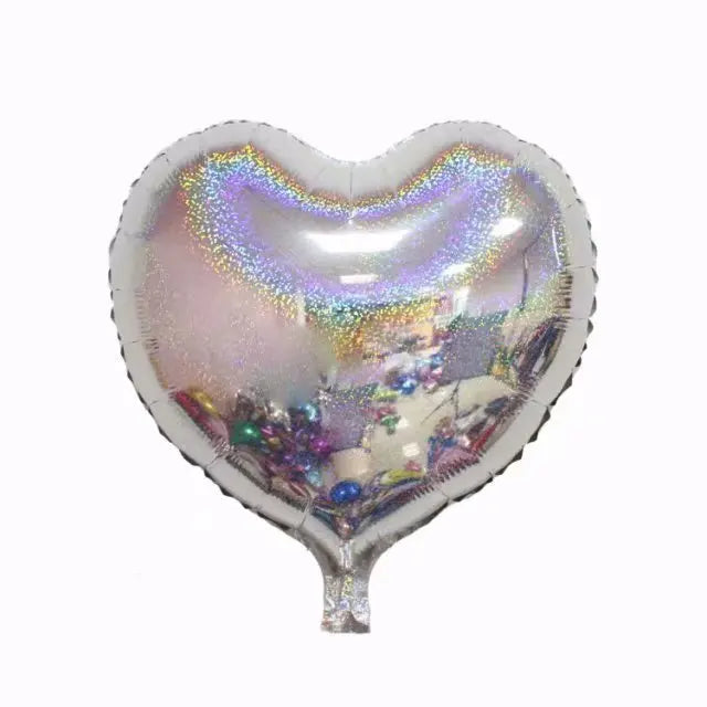 10pcs/lot 18inch Laser Metallic Star heart Foil Balloons Wedding Baby Shower Birthday Party Decor Helium Inflatable Globos Gift