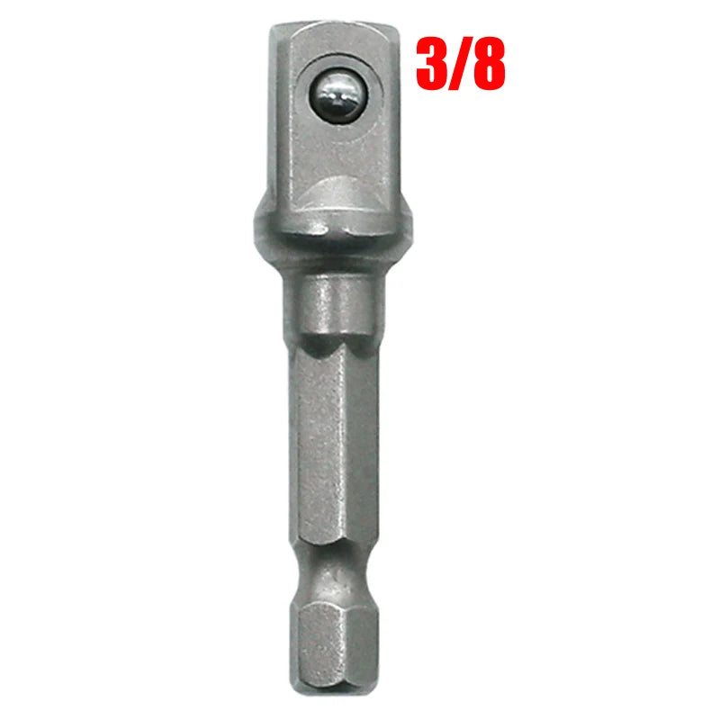 Chrome Vanadium Steel Socket Adapter Hex Shank to 1/4" 3/8" 1/2" Extension Drill Bits Driver Electrical Drilling Heads